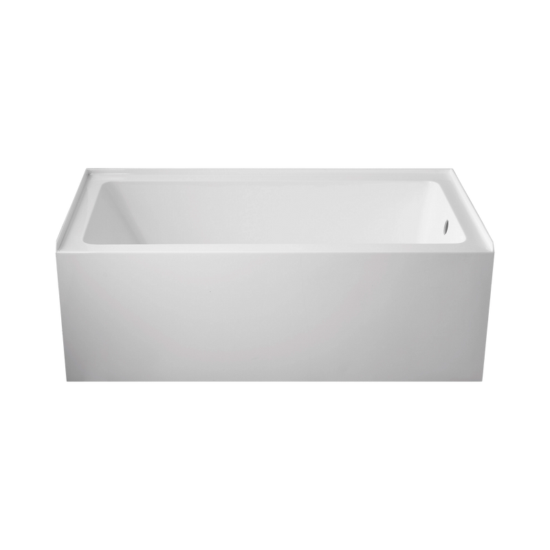 Oasis 60 in. x 32 in. Rectangular Apron Front Soaking Bathtub with Left/Right Drain in White, Anti-Slippery Flatbottom