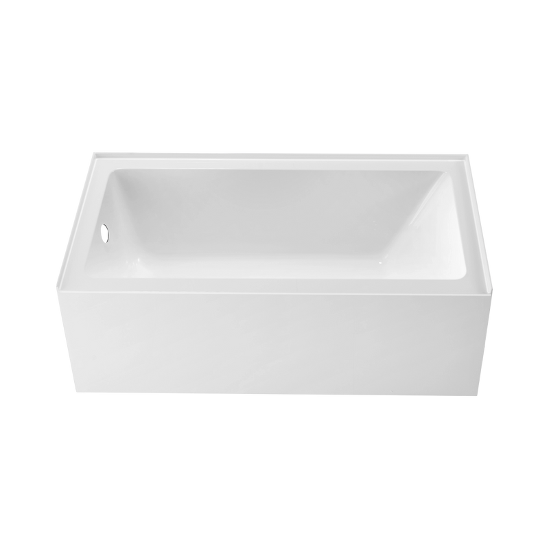 Opal 60 in. x 32 in.  Alcove Acrylic Rectangular Apron Front Soaking Bathtub with Left/Right Drain Hole