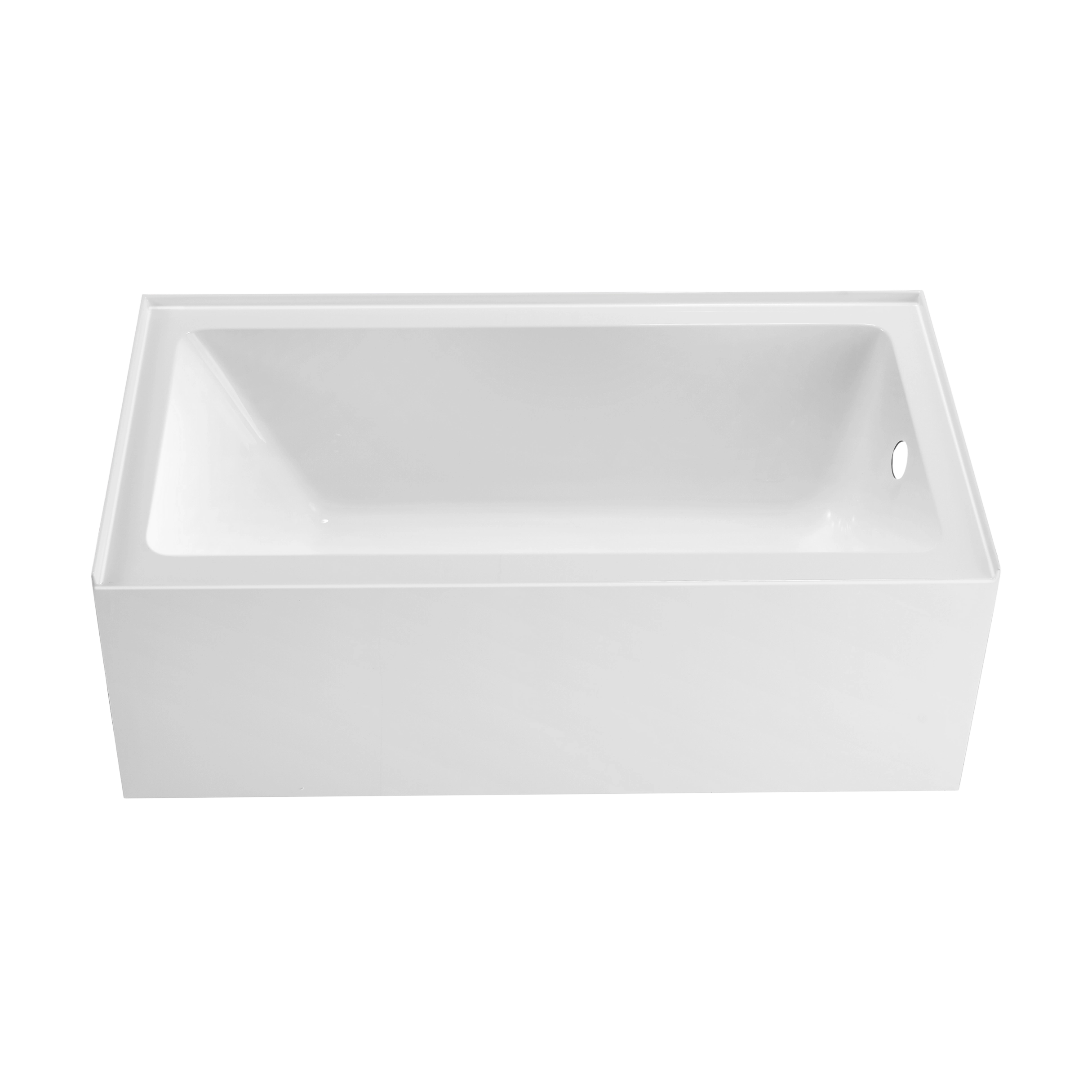 Opal 60 in. x 32 in.  Alcove Acrylic Rectangular Apron Front Soaking Bathtub with Left/Right Drain Hole