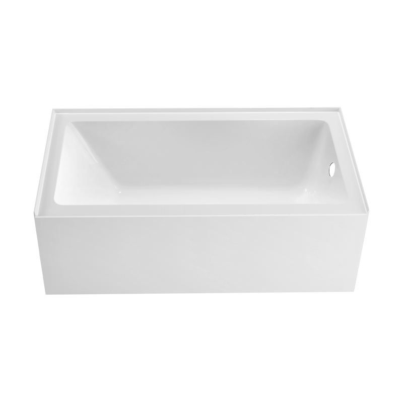Opal 60 in. x 32 in.  Alcove Acrylic Rectangular Apron Front Soaking Bathtub with Left/Right Drain Hole