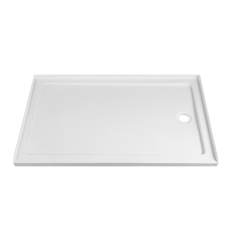 48/60 in. L x 32/36in. W Single Threshold Alcove Shower Pan Base with Left/Right/Center Drain, Anti Slippery