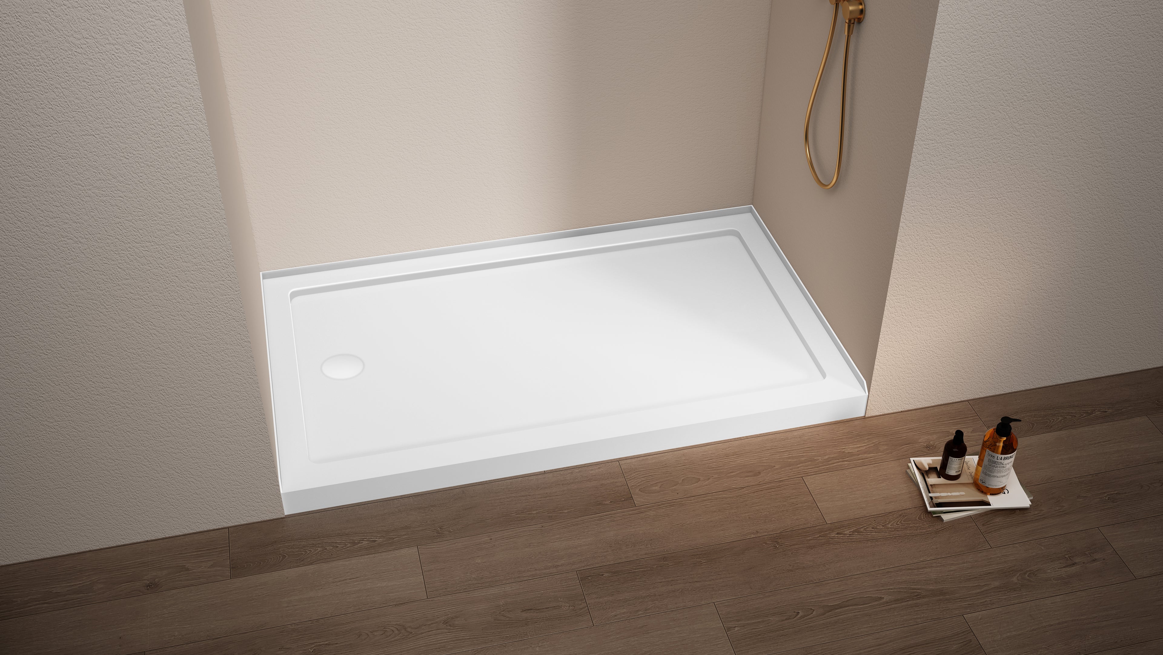 48/60 in. L x 32/36in. W Single Threshold Alcove Shower Pan Base with Left/Right/Center Drain, Anti Slippery