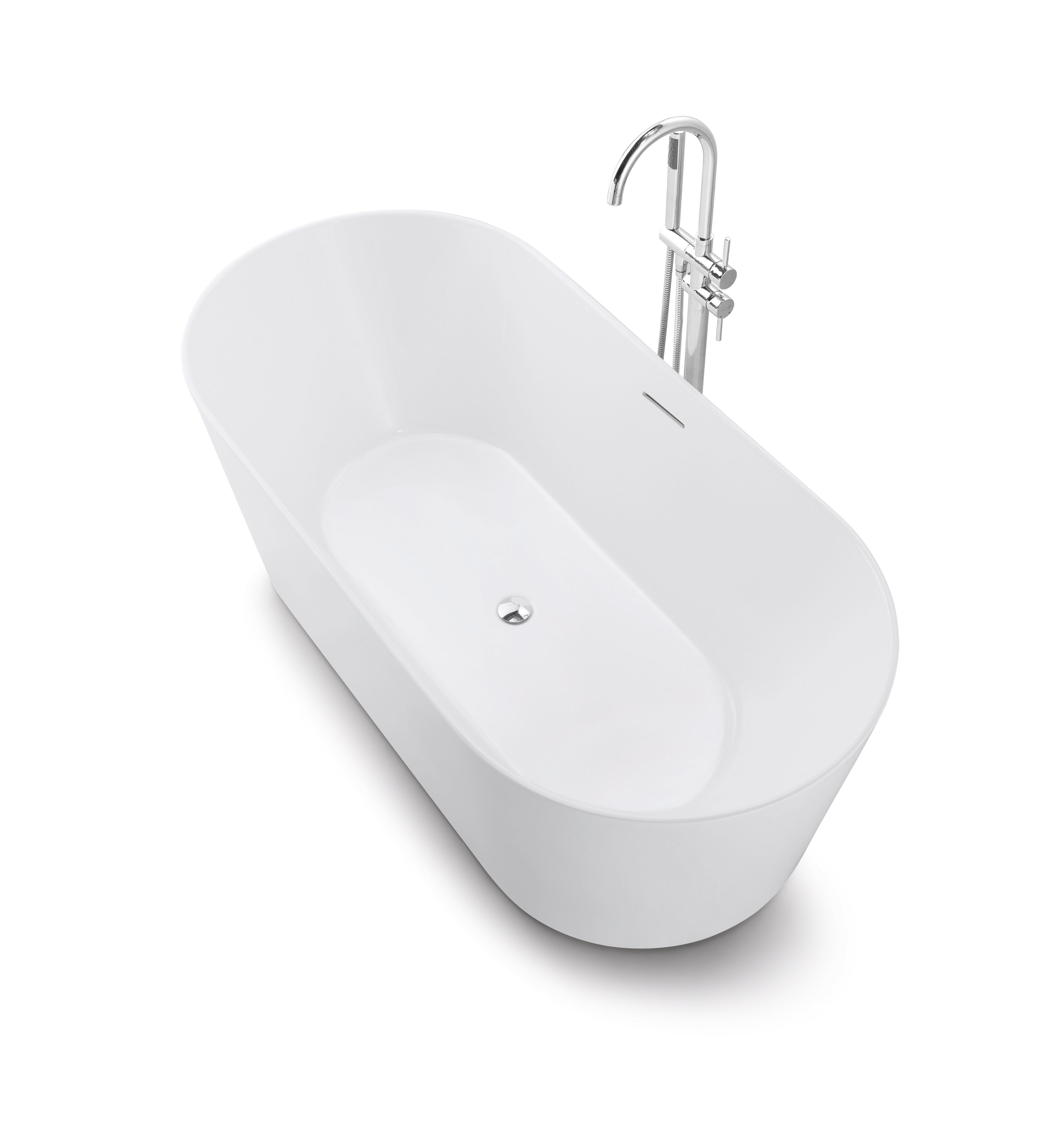Sigma 67" x 32" Freestanding Soaking Acrylic Bathtub