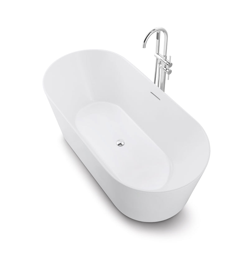 Sigma 67" x 32" Freestanding Soaking Acrylic Bathtub