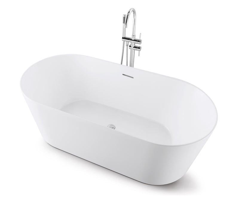 Sigma 67" x 32" Freestanding Soaking Acrylic Bathtub