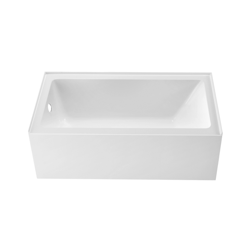 Velora 54 in. x 32 in. Alcove Acrylic Rectangular Apron Front Soaking Bathtub with Left/Right Drain