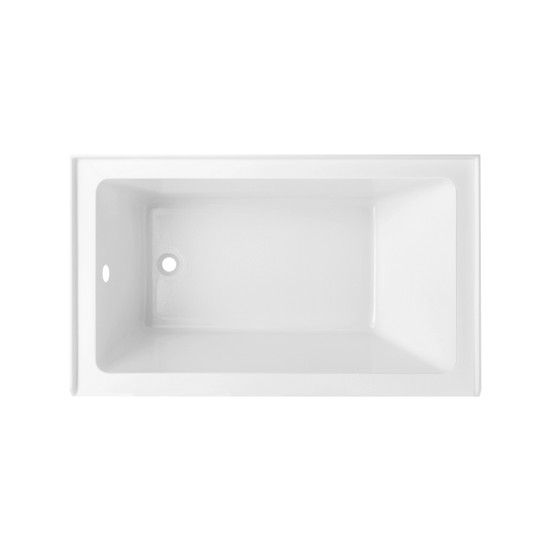 Velora 54 in. x 32 in. Alcove Acrylic Rectangular Apron Front Soaking Bathtub with Left/Right Drain