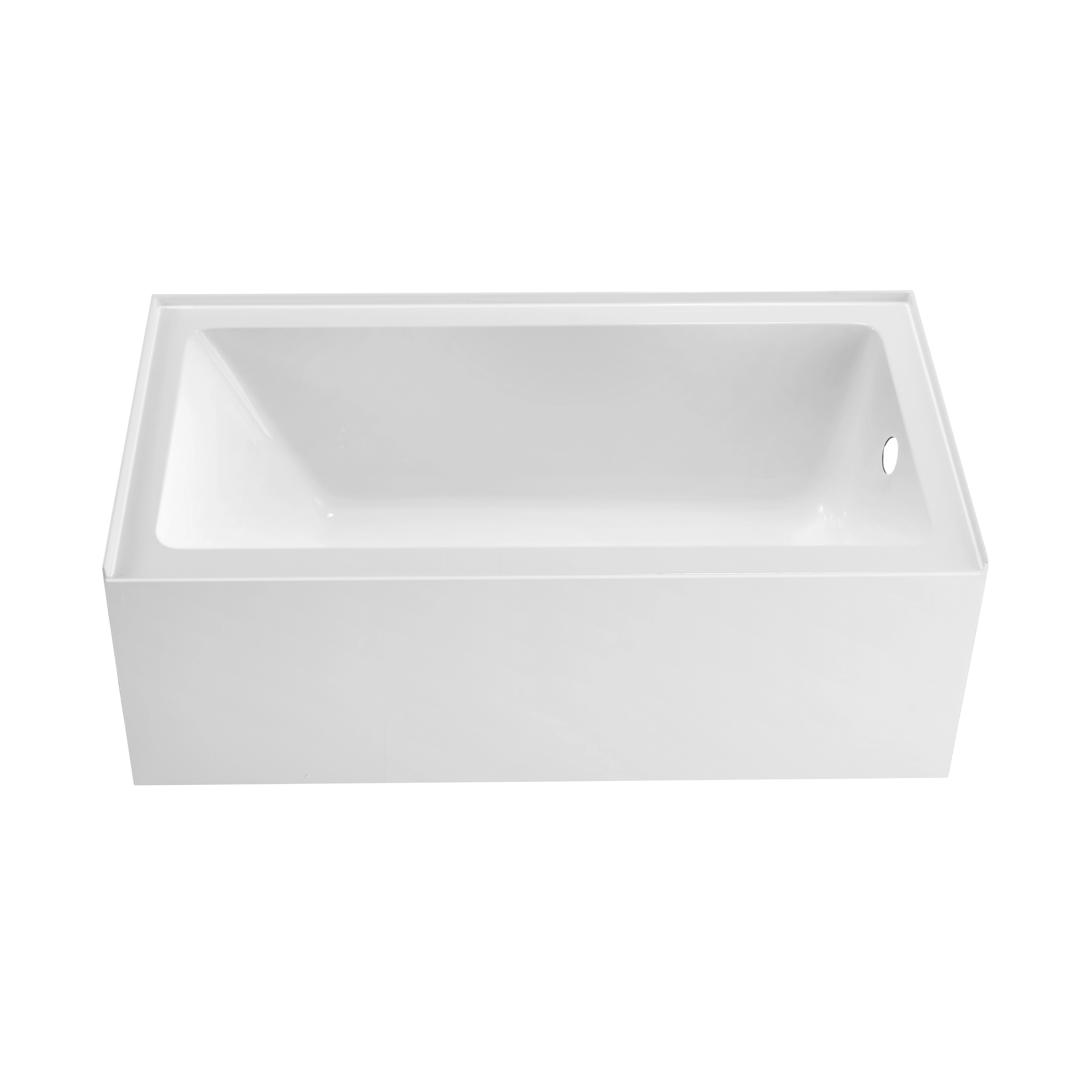 Velora 54 in. x 32 in. Alcove Acrylic Rectangular Apron Front Soaking Bathtub with Left/Right Drain
