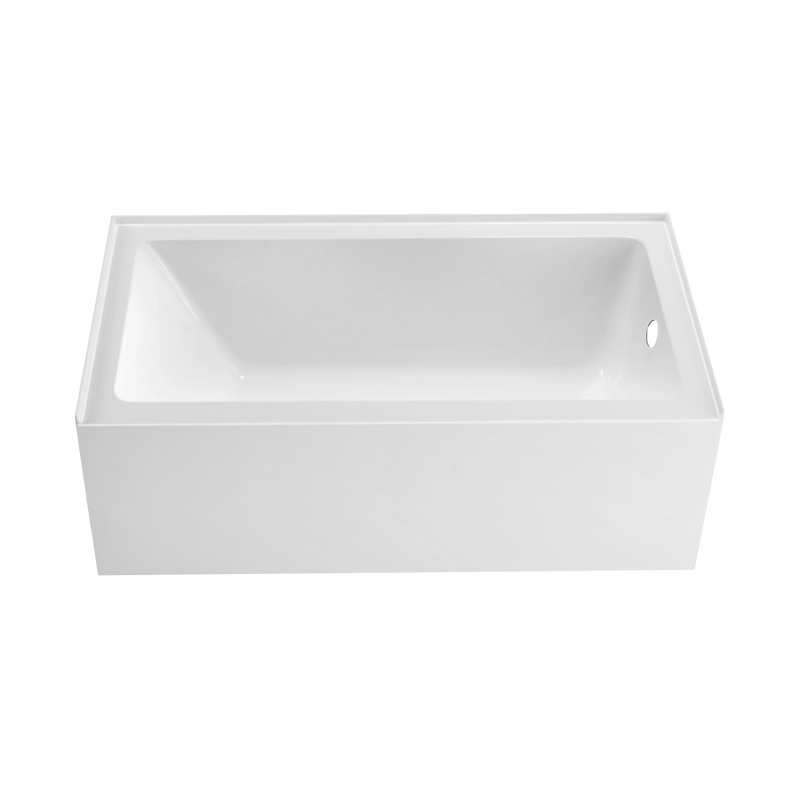 Velora 54 in. x 32 in. Alcove Acrylic Rectangular Apron Front Soaking Bathtub with Left/Right Drain